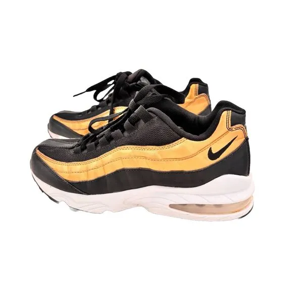 Nike Air Max 95 Black &amp; Gold 905348-032 YOUTH Size 6y