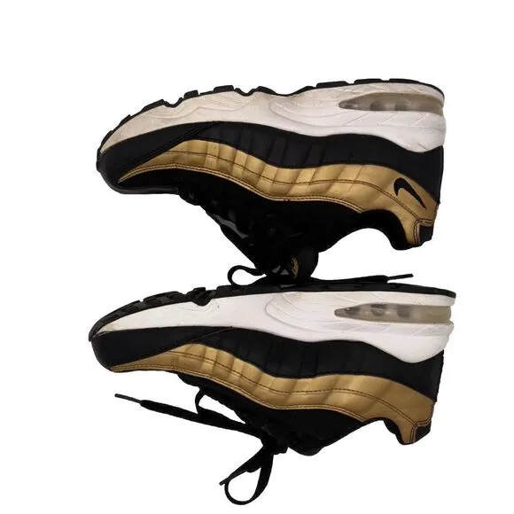 Nike Air Max 95 Black &amp; Gold 905348-032 YOUTH Size 6y