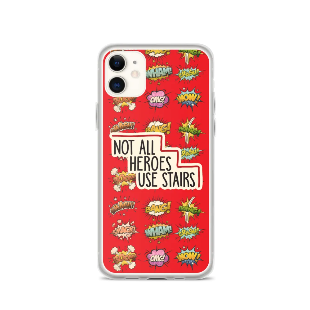 Not All Heroes Use Stairs (iPhone Case) Comic Book Speech Bubbles Pattern