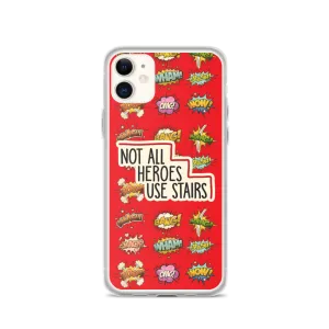 Not All Heroes Use Stairs (iPhone Case) Comic Book Speech Bubbles Pattern