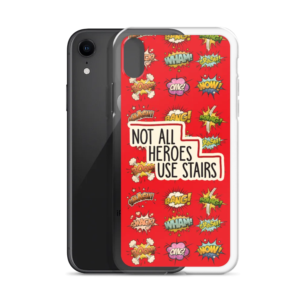 Not All Heroes Use Stairs (iPhone Case) Comic Book Speech Bubbles Pattern