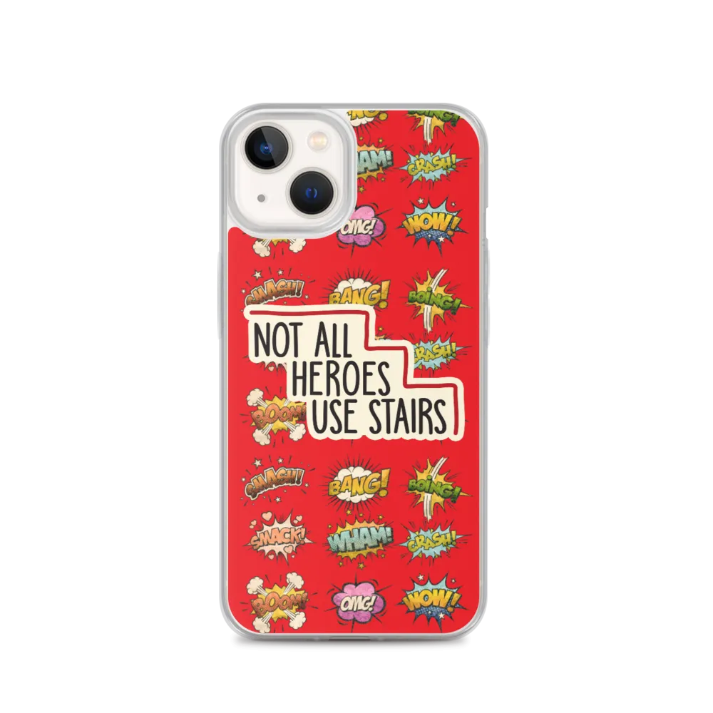 Not All Heroes Use Stairs (iPhone Case) Comic Book Speech Bubbles Pattern