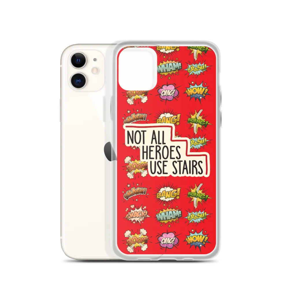 Not All Heroes Use Stairs (iPhone Case) Comic Book Speech Bubbles Pattern