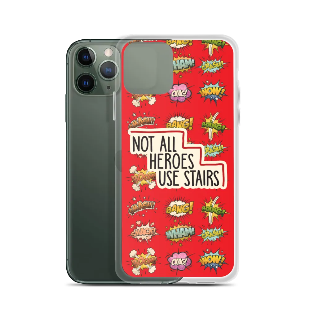 Not All Heroes Use Stairs (iPhone Case) Comic Book Speech Bubbles Pattern