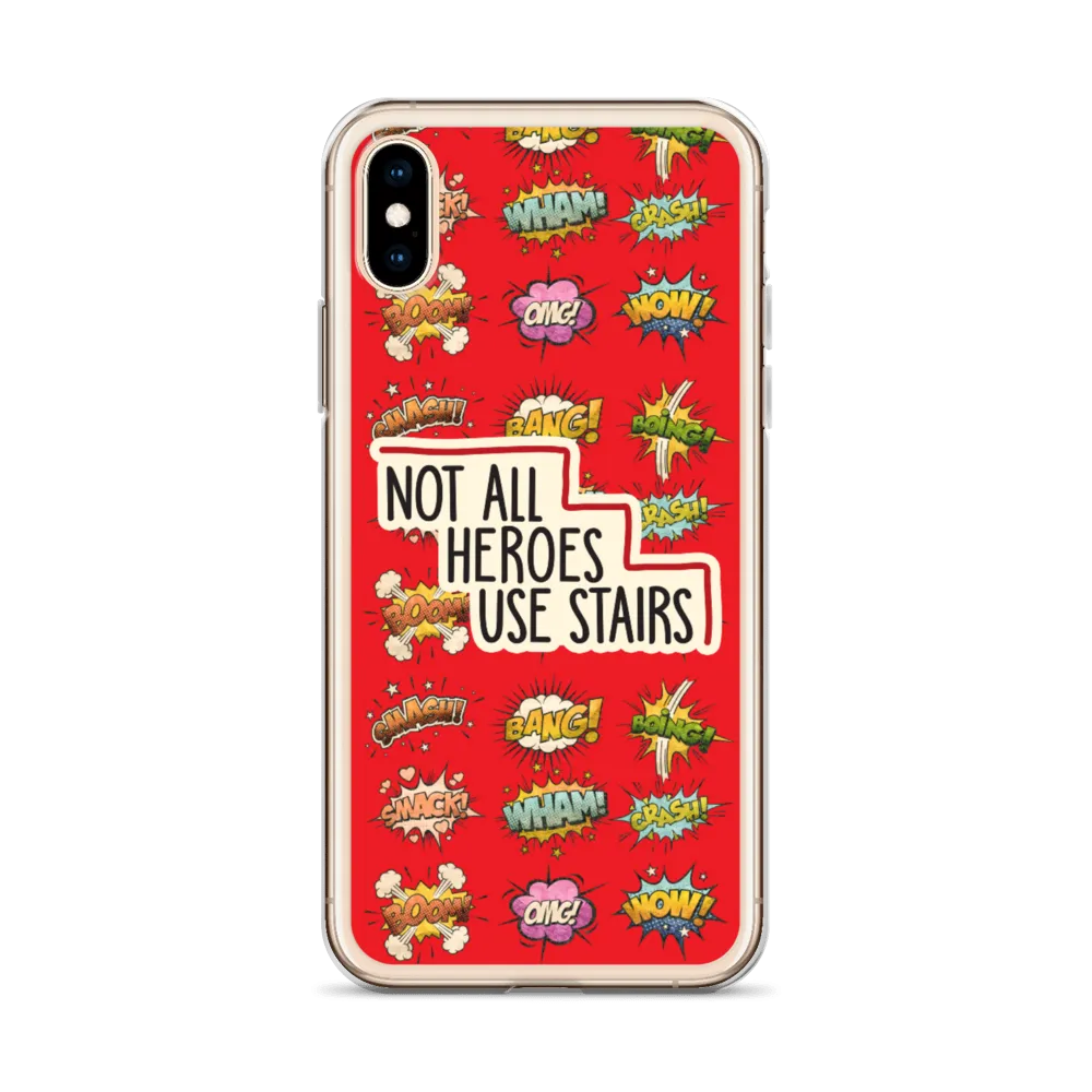 Not All Heroes Use Stairs (iPhone Case) Comic Book Speech Bubbles Pattern