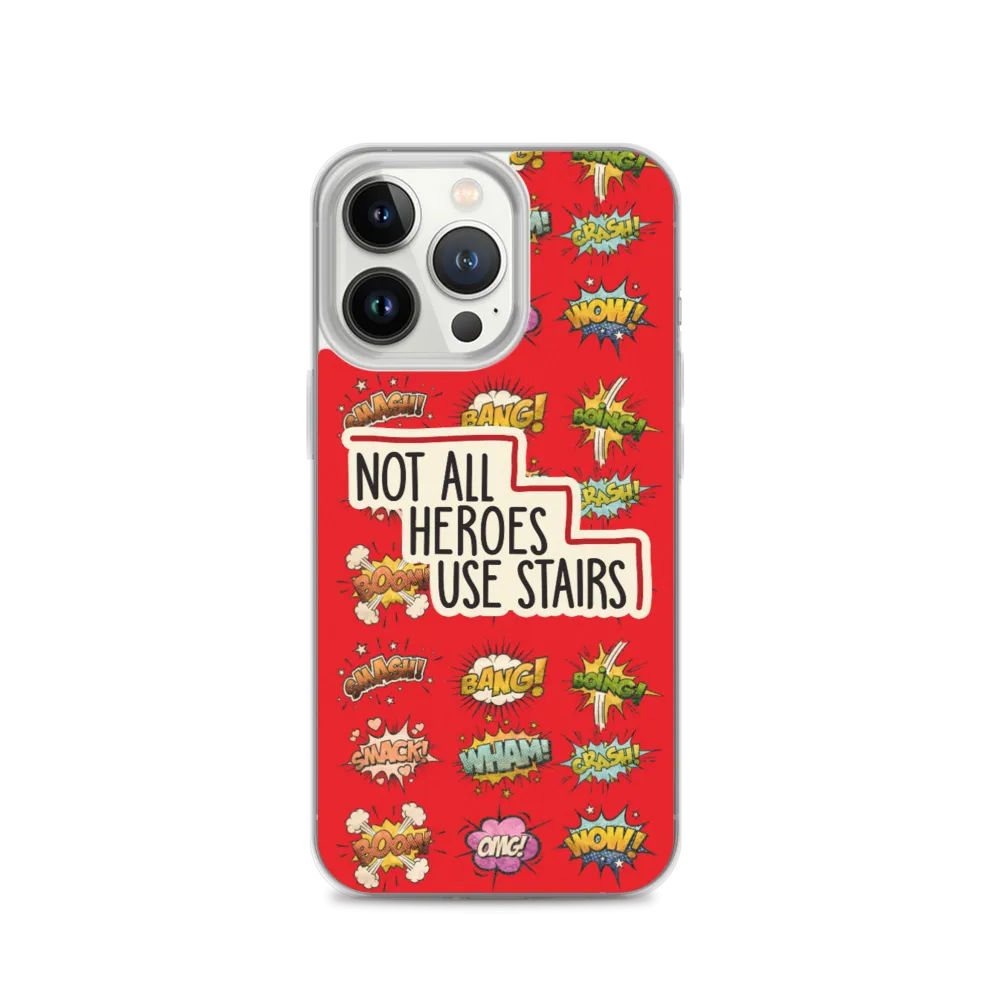 Not All Heroes Use Stairs (iPhone Case) Comic Book Speech Bubbles Pattern