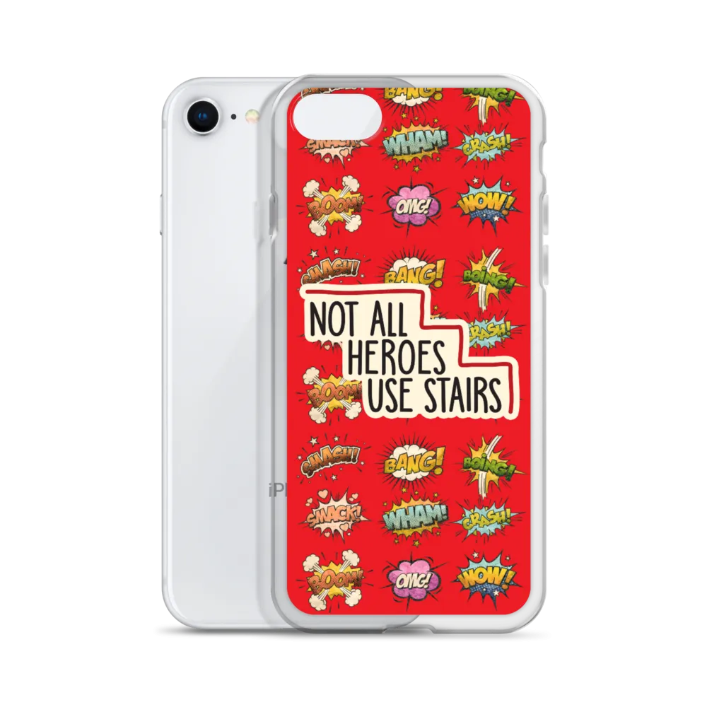 Not All Heroes Use Stairs (iPhone Case) Comic Book Speech Bubbles Pattern