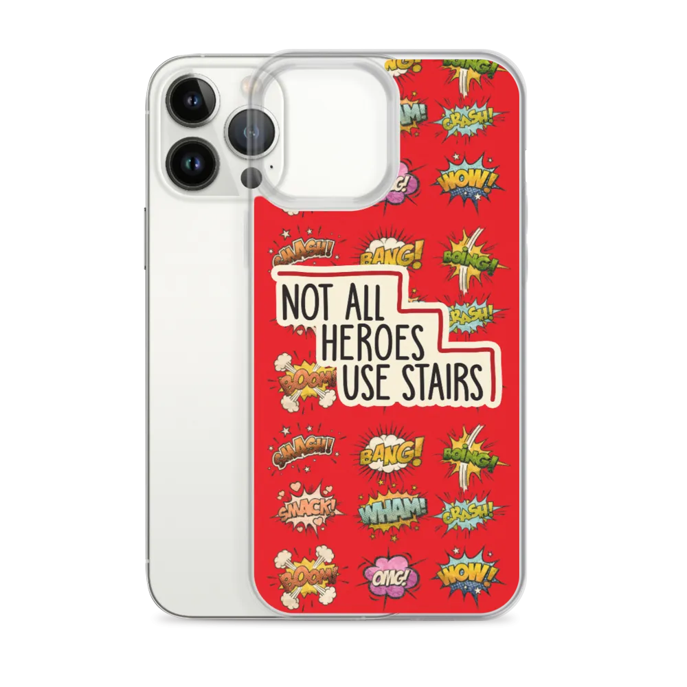 Not All Heroes Use Stairs (iPhone Case) Comic Book Speech Bubbles Pattern