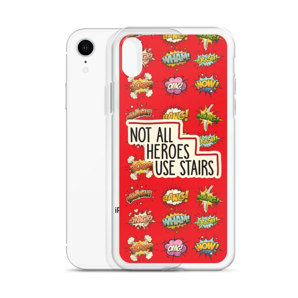 Not All Heroes Use Stairs (iPhone Case) Comic Book Speech Bubbles Pattern