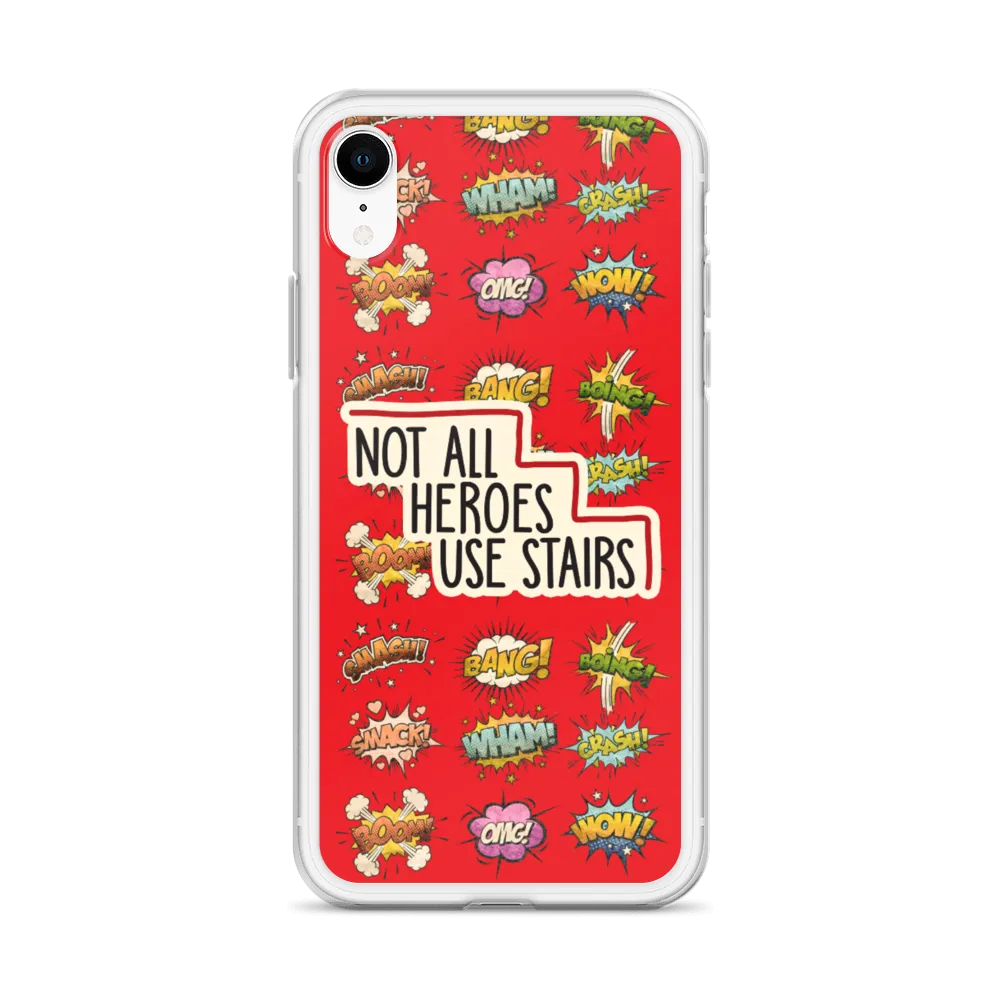 Not All Heroes Use Stairs (iPhone Case) Comic Book Speech Bubbles Pattern