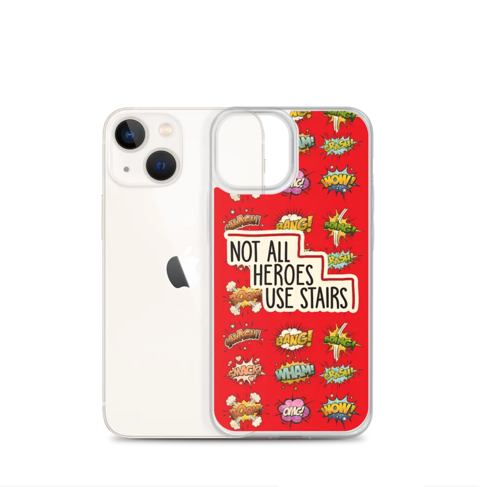 Not All Heroes Use Stairs (iPhone Case) Comic Book Speech Bubbles Pattern