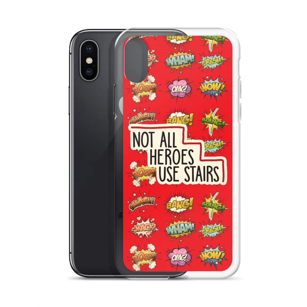 Not All Heroes Use Stairs (iPhone Case) Comic Book Speech Bubbles Pattern