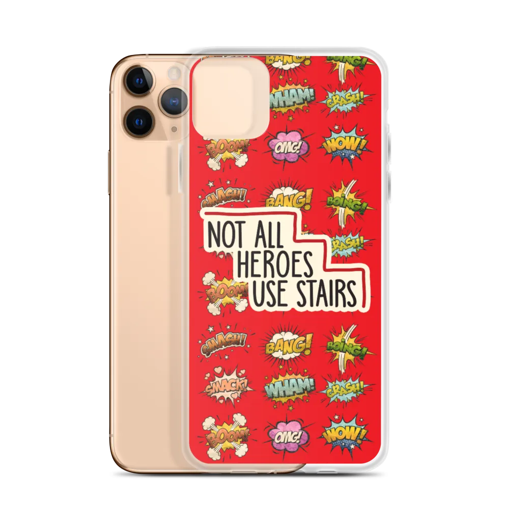 Not All Heroes Use Stairs (iPhone Case) Comic Book Speech Bubbles Pattern