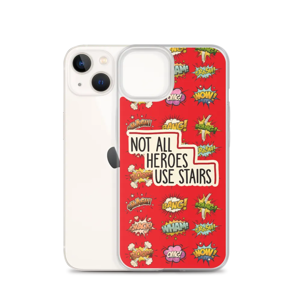 Not All Heroes Use Stairs (iPhone Case) Comic Book Speech Bubbles Pattern