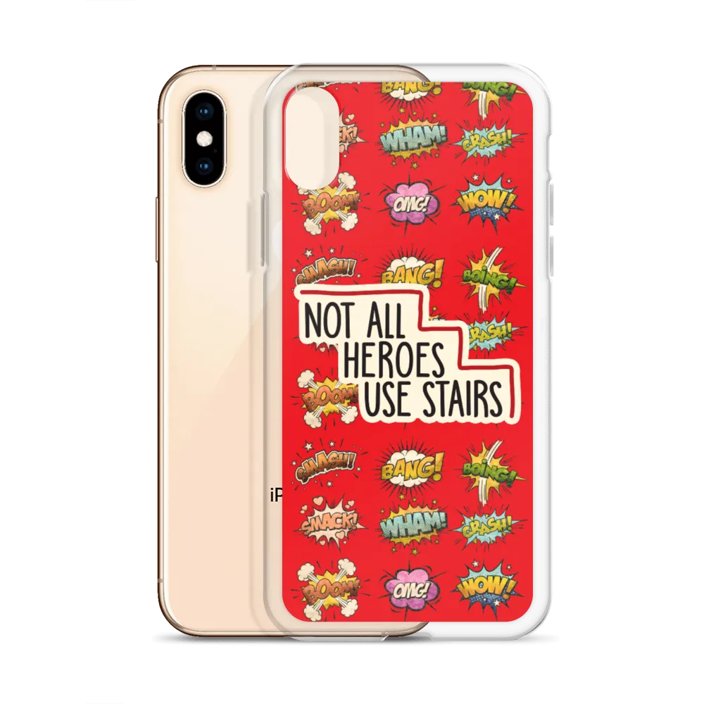 Not All Heroes Use Stairs (iPhone Case) Comic Book Speech Bubbles Pattern