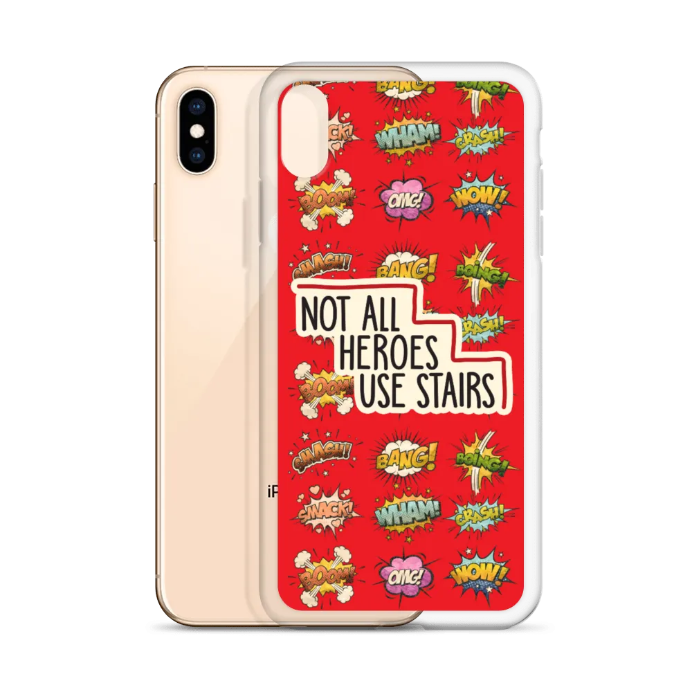 Not All Heroes Use Stairs (iPhone Case) Comic Book Speech Bubbles Pattern