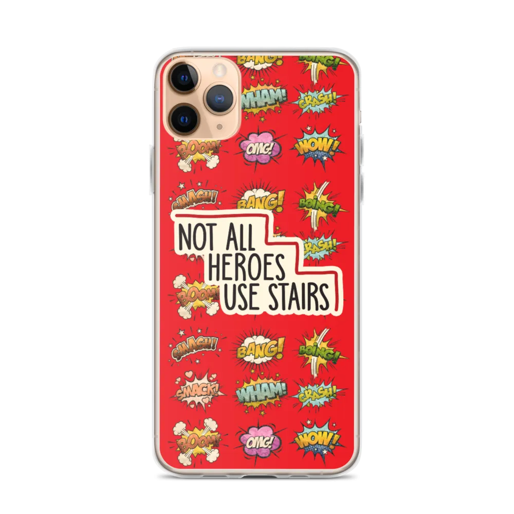Not All Heroes Use Stairs (iPhone Case) Comic Book Speech Bubbles Pattern