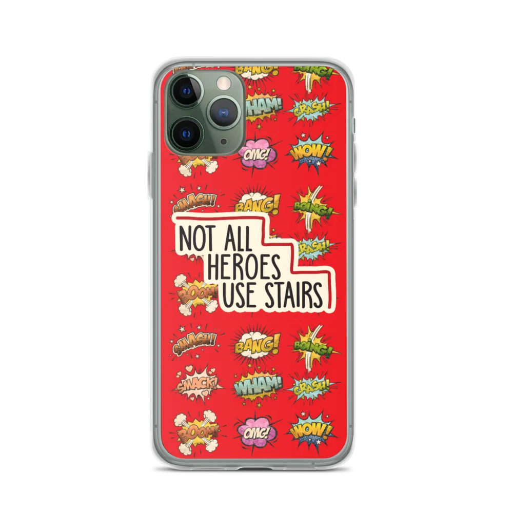 Not All Heroes Use Stairs (iPhone Case) Comic Book Speech Bubbles Pattern