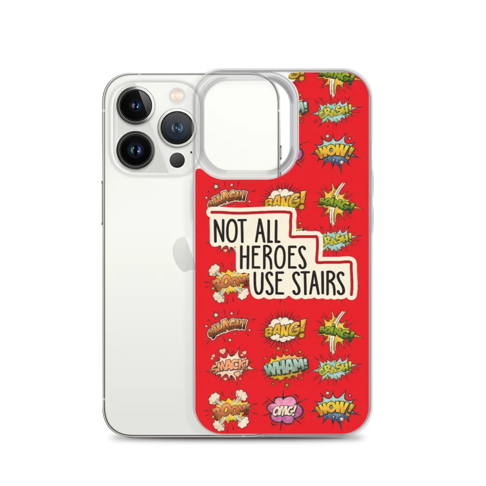 Not All Heroes Use Stairs (iPhone Case) Comic Book Speech Bubbles Pattern