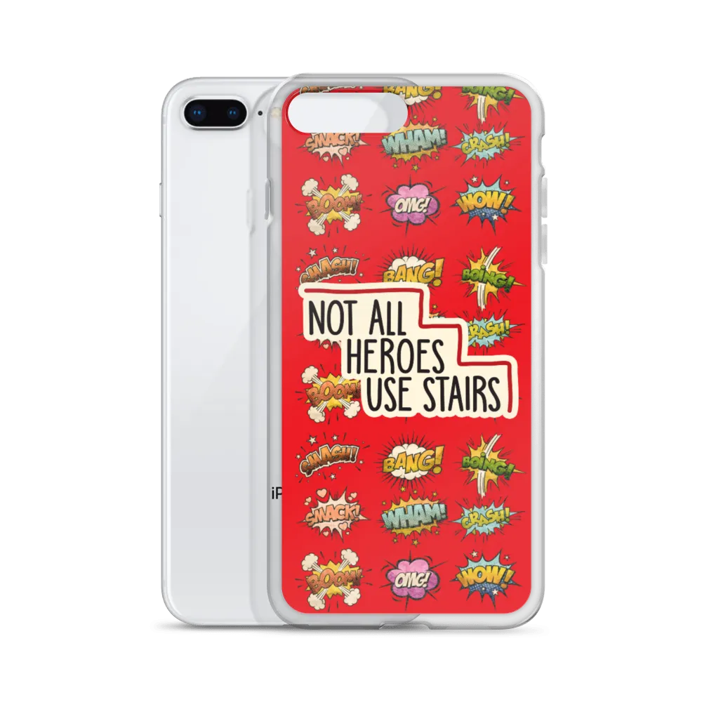 Not All Heroes Use Stairs (iPhone Case) Comic Book Speech Bubbles Pattern