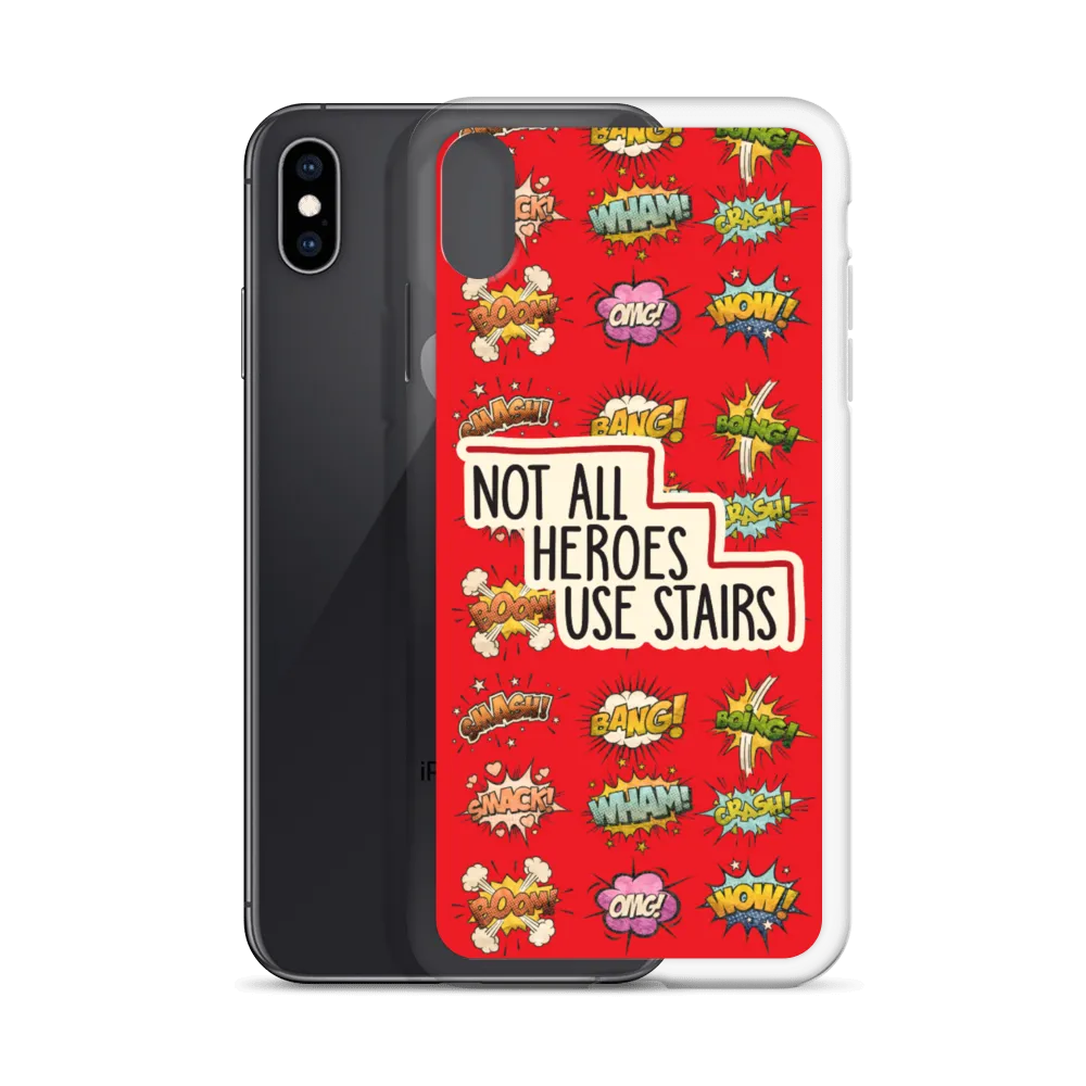 Not All Heroes Use Stairs (iPhone Case) Comic Book Speech Bubbles Pattern