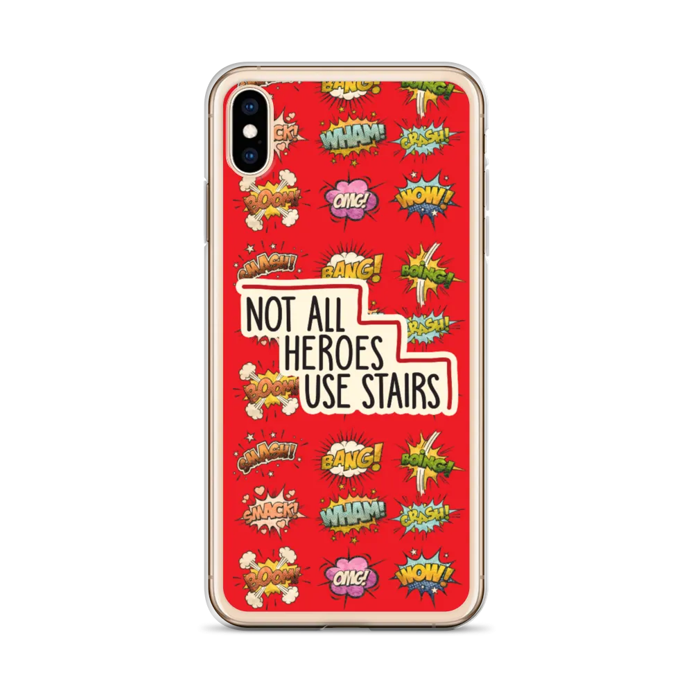 Not All Heroes Use Stairs (iPhone Case) Comic Book Speech Bubbles Pattern