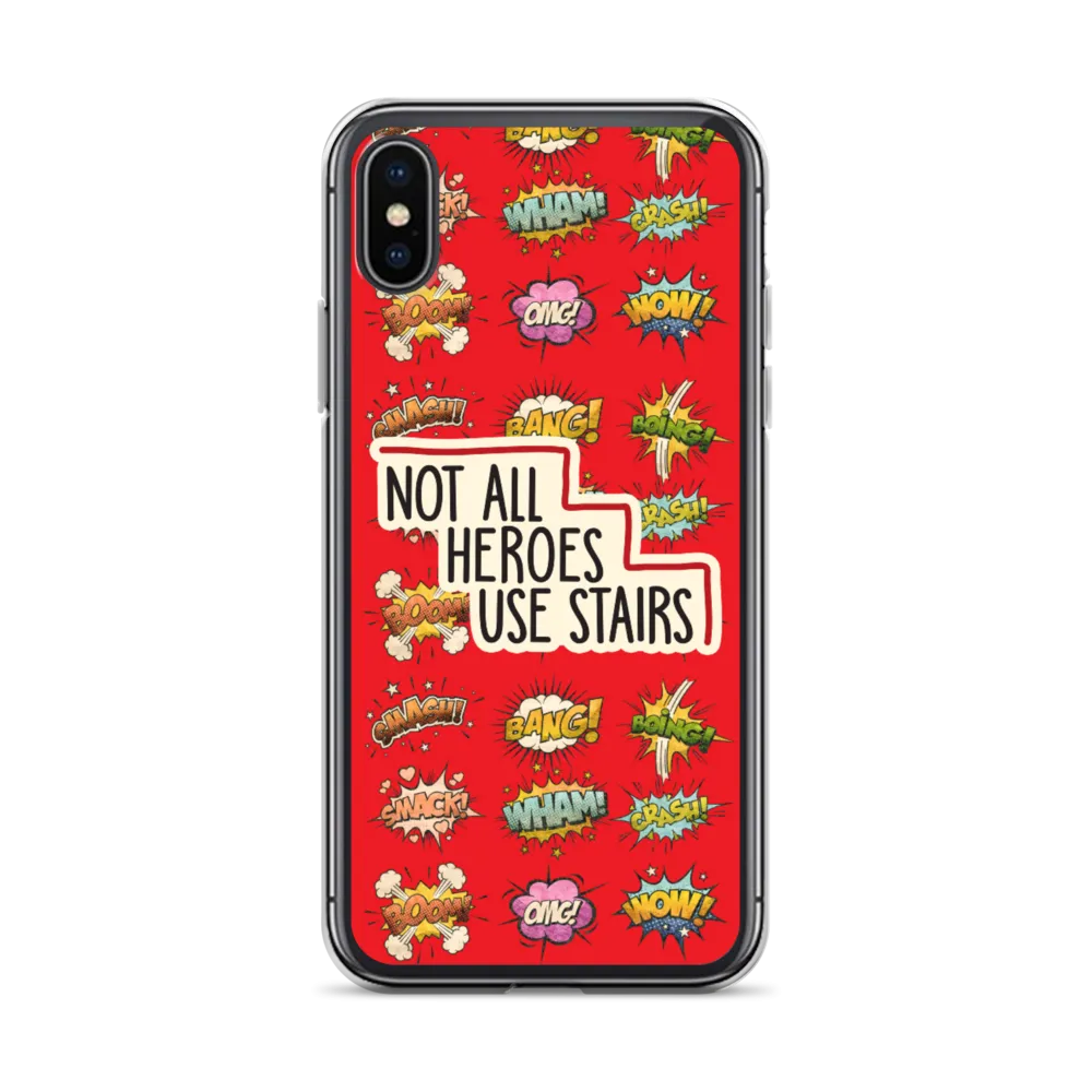 Not All Heroes Use Stairs (iPhone Case) Comic Book Speech Bubbles Pattern