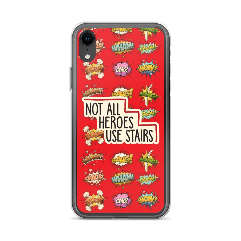 Not All Heroes Use Stairs (iPhone Case) Comic Book Speech Bubbles Pattern