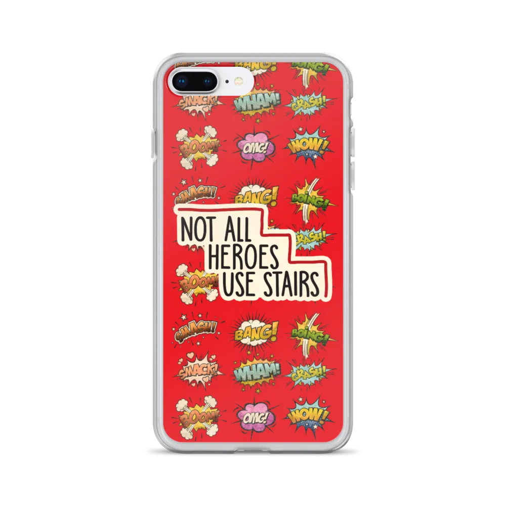 Not All Heroes Use Stairs (iPhone Case) Comic Book Speech Bubbles Pattern