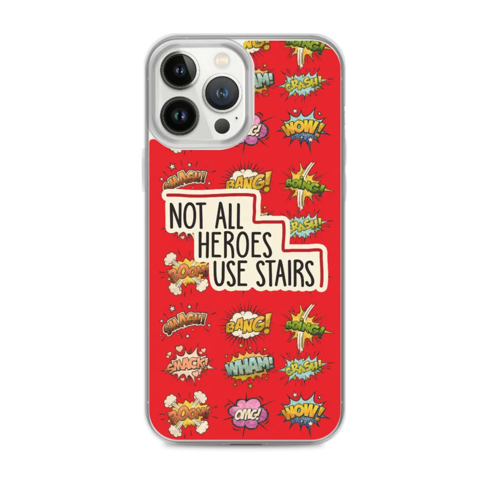 Not All Heroes Use Stairs (iPhone Case) Comic Book Speech Bubbles Pattern