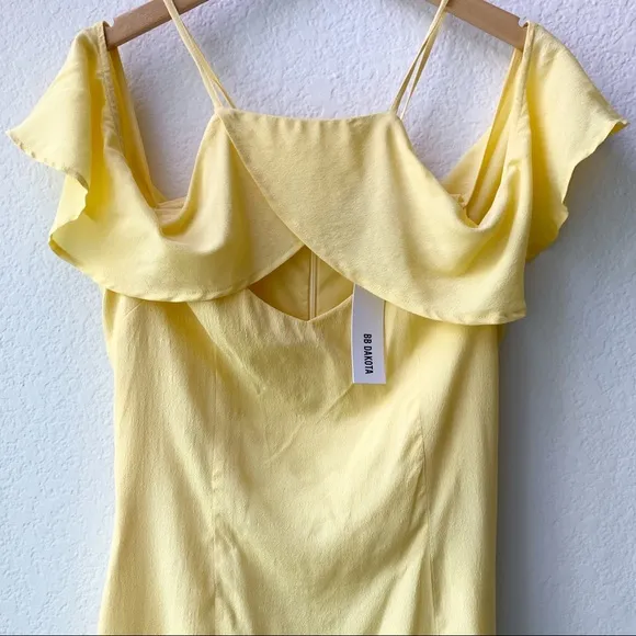 NWT BB Dakota Kaless Ruffled Yellow Mini Dress