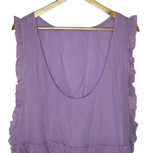 NWT Free People Lilac Ruffle Sleeveless Mini Dress m