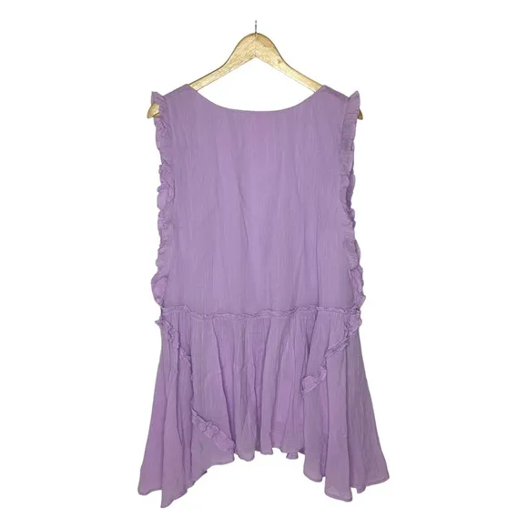 NWT Free People Lilac Ruffle Sleeveless Mini Dress m