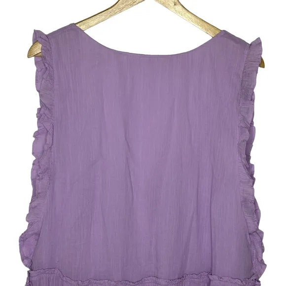 NWT Free People Lilac Ruffle Sleeveless Mini Dress m