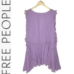NWT Free People Lilac Ruffle Sleeveless Mini Dress m