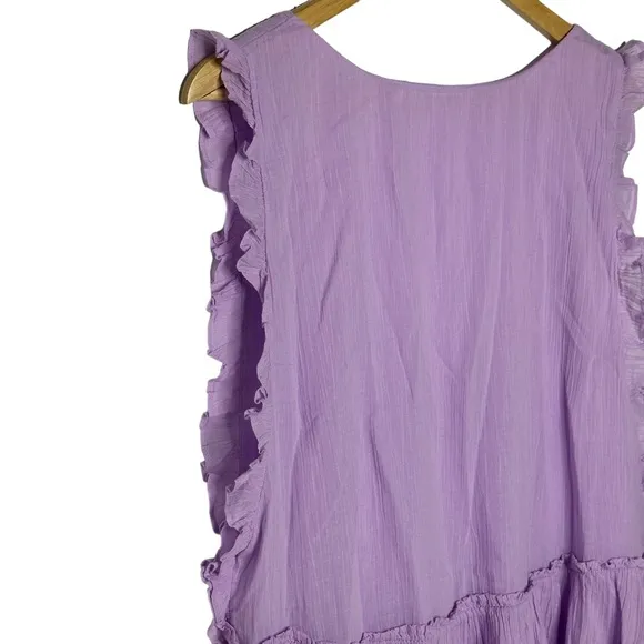 NWT Free People Lilac Ruffle Sleeveless Mini Dress m