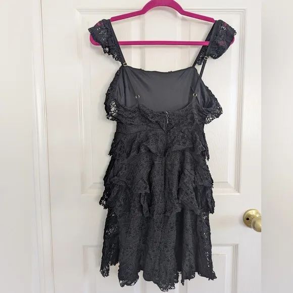 NWT Show Me Your Mumu Tracy Ruffle Dress One And Only Lace Black