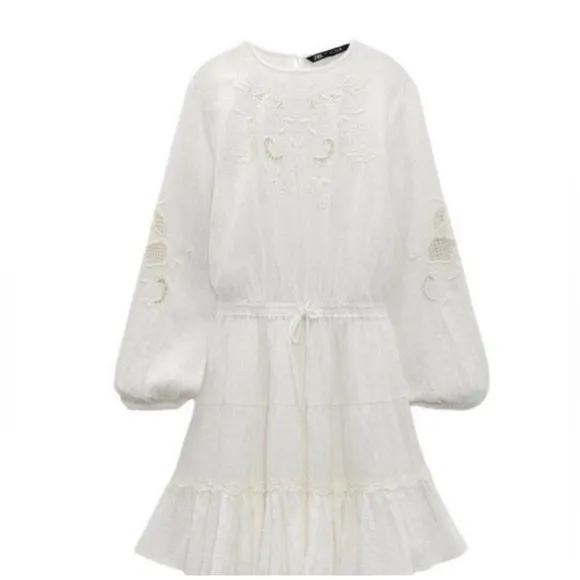 NWT Zara Cream Mini Dress