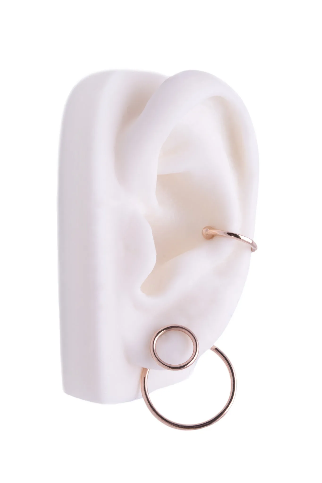 Open Circle Front Stud Earring & Circle Jacket Back