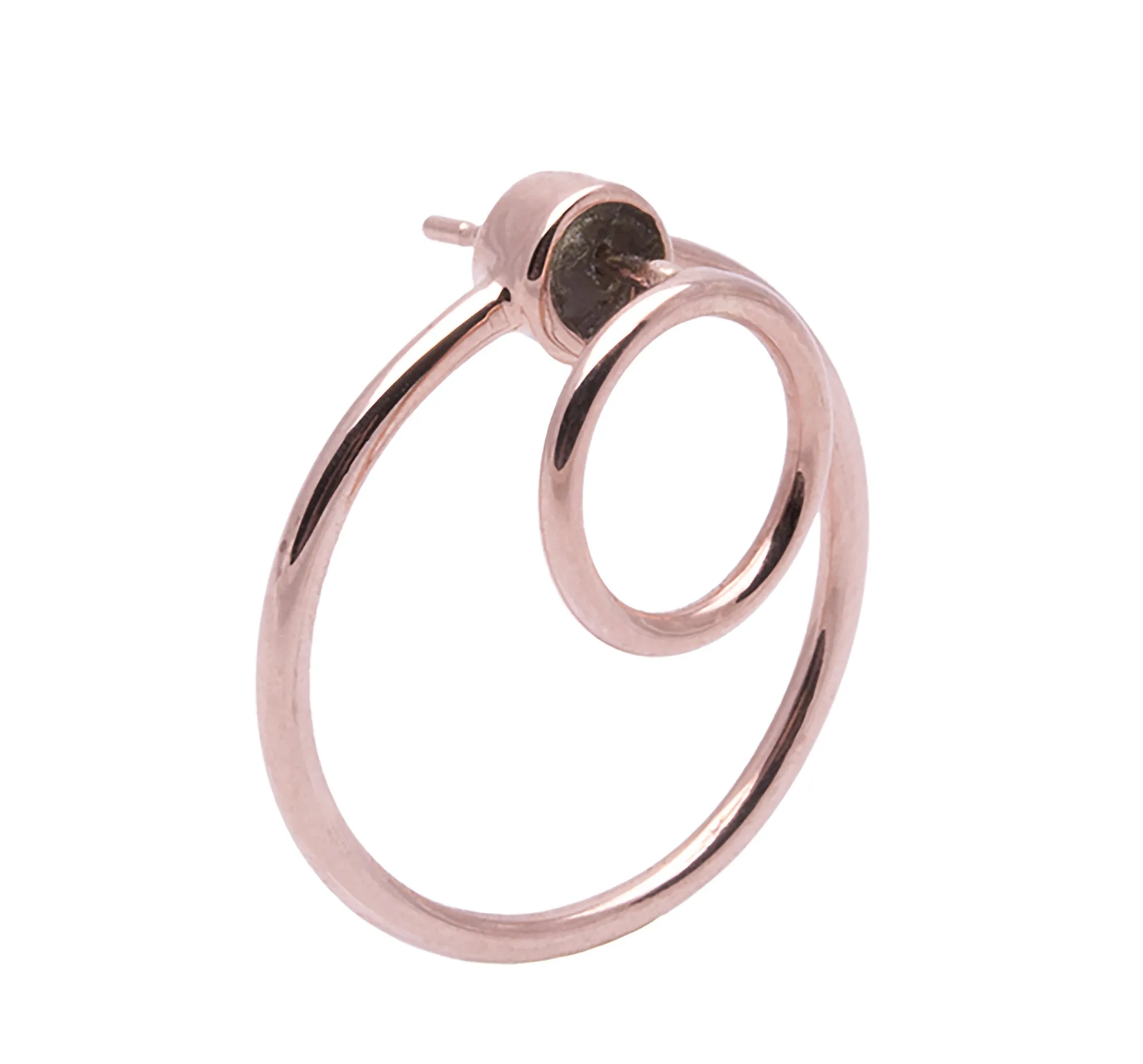 Open Circle Front Stud Earring & Circle Jacket Back