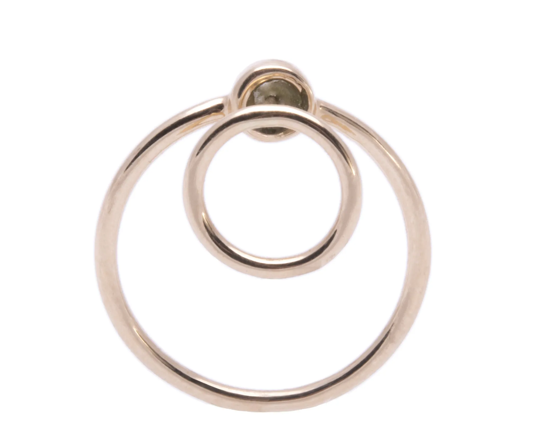 Open Circle Front Stud Earring & Circle Jacket Back