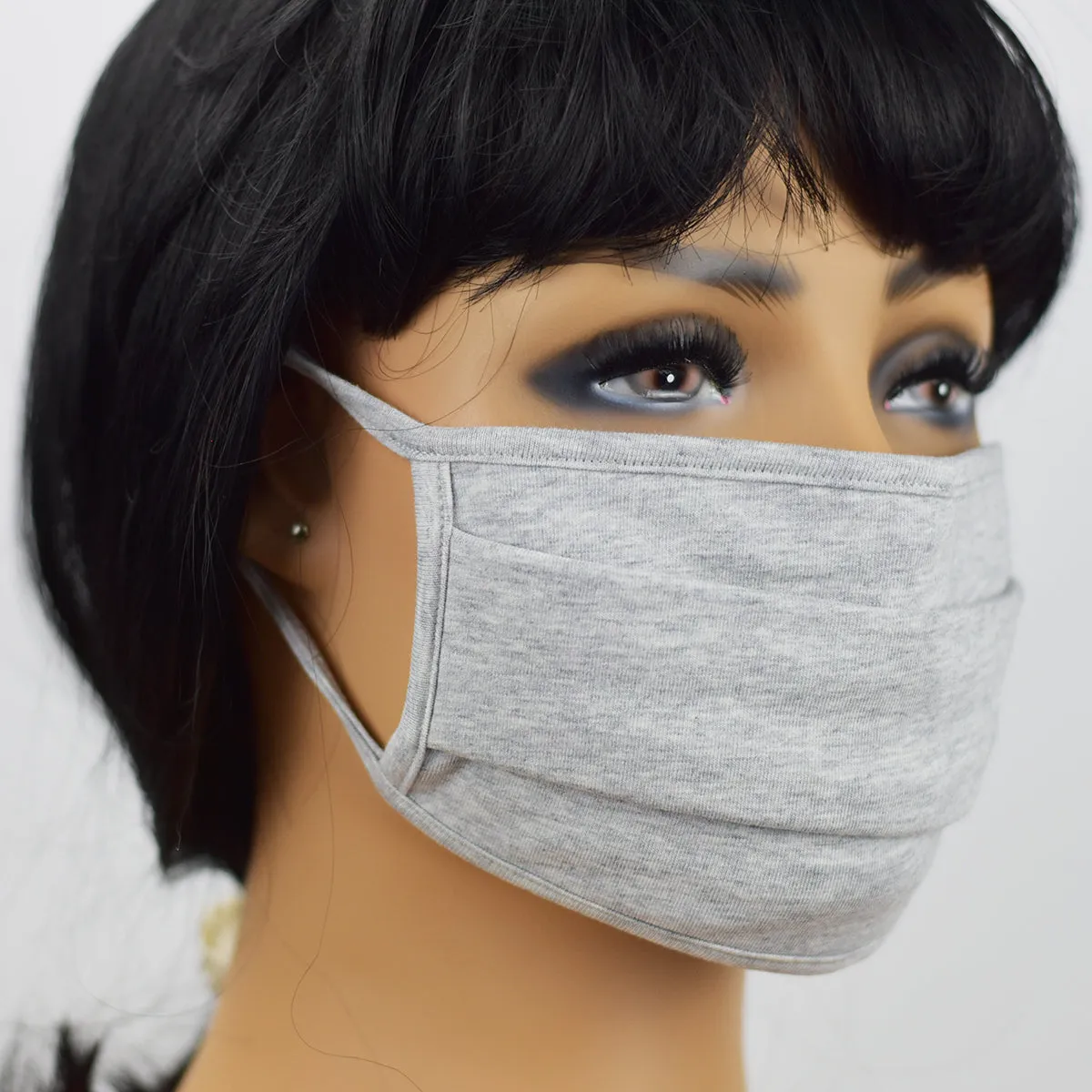 Organic Cotton Face Mask - Double Layers Face Mask - Reusable and Washable - Protective Dust Mask - Unisex Face Mask - Gray