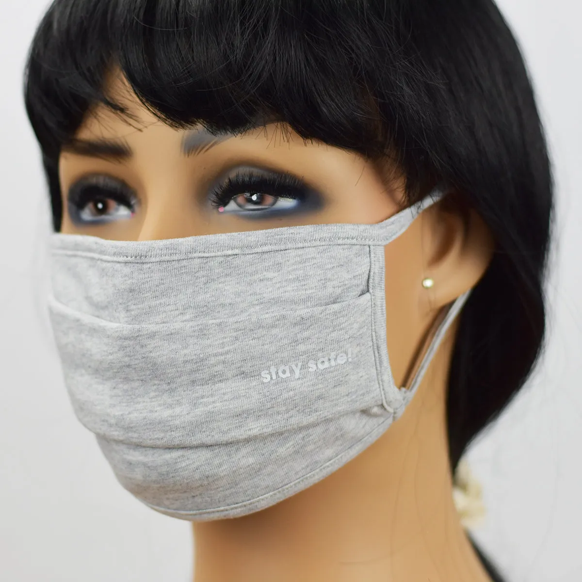 Organic Cotton Face Mask - Double Layers Face Mask - Reusable and Washable - Protective Dust Mask - Unisex Face Mask - Gray