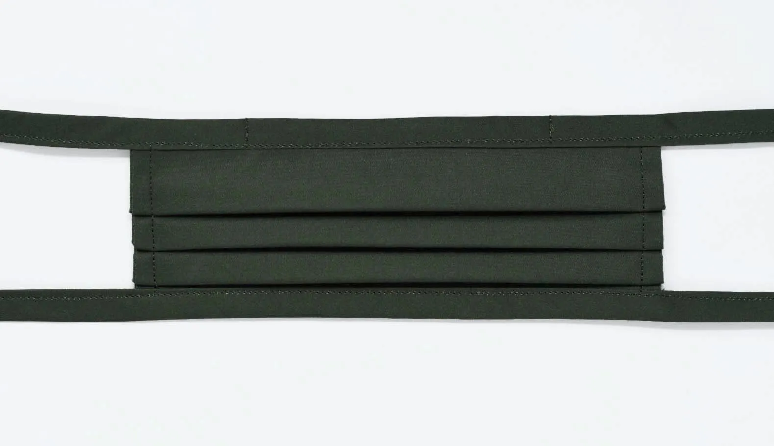 Organic Cotton Face Mask with Flexible Nose and Ties- Dark Olive Green