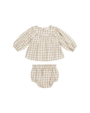 ORGANIC Mia Top   Bloomer Set || Cinnamon Plaid
