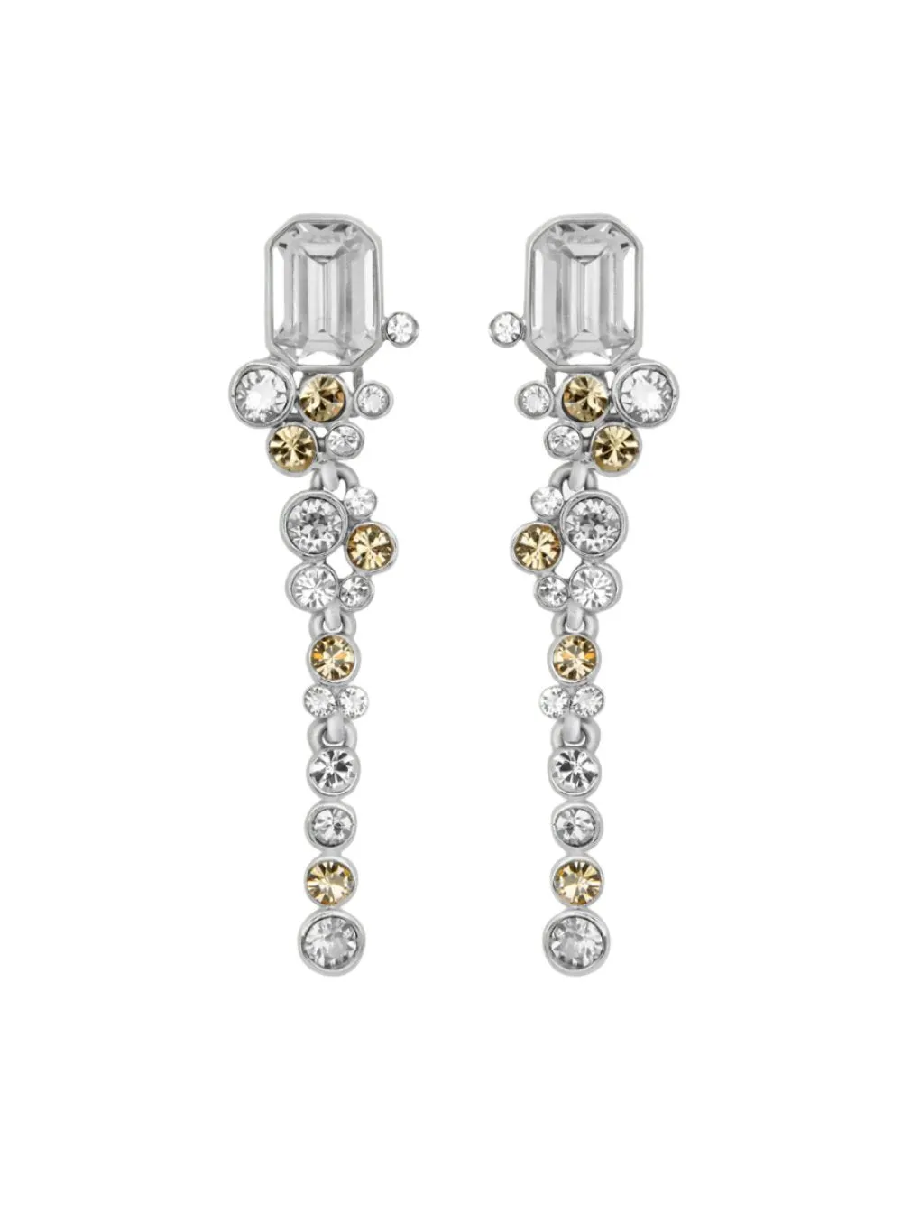 Oscar de la Renta Mixed Crystal Clip-On Earrings