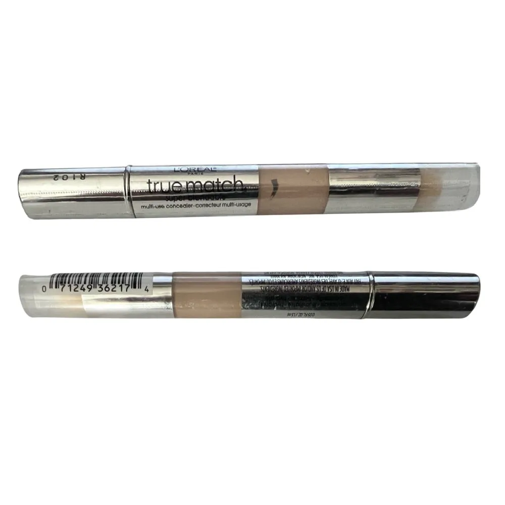 Pack of 2 L'oreal Paris True Match Super-Blendable Multi-Use Concealer Makeup, Fair W1-2
