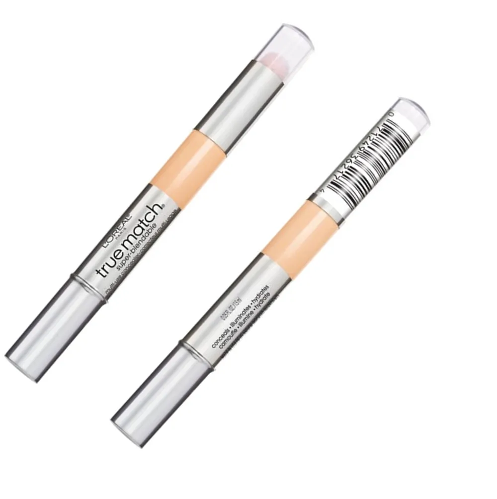 Pack of 2 L'oreal Paris True Match Super-Blendable Multi-Use Concealer Makeup, Fair W1-2