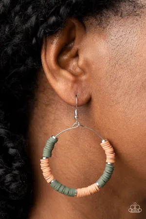 Paparazzi Skillfully Stacked - Green Earrings