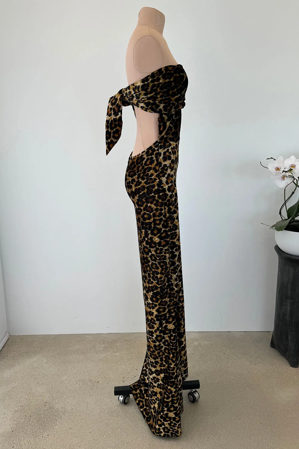 Patrick Kelly 1989 Tie Back Leopard Dress
